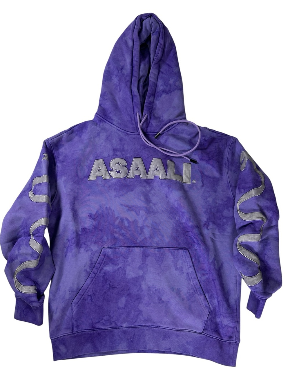 ASAALI Rare Purple Tie Dye Pullover Hoodie Streetwear Size XS NWOT
